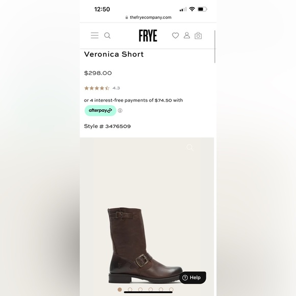 Frye Veronica Short Dark Brown Moto Boot - Picture 5 of 5